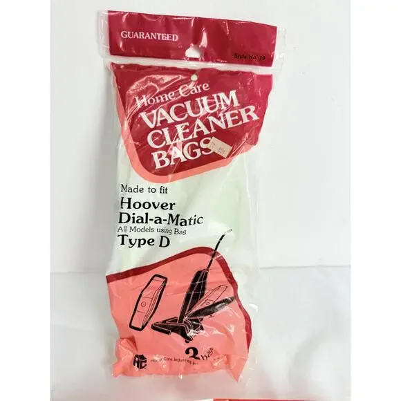 NWT Hoover Type D Vacuum Cleaner Bags 3 Pack Dial-A-Matic Vintage - Picture 3 of 4
